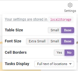 Settings button