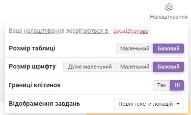 Кнопка налаштувань