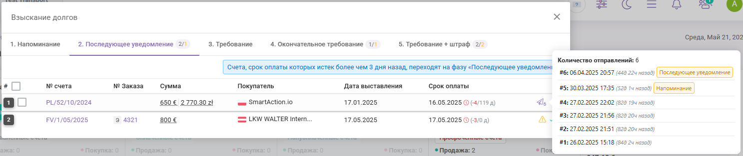Взыскание долгов - список
