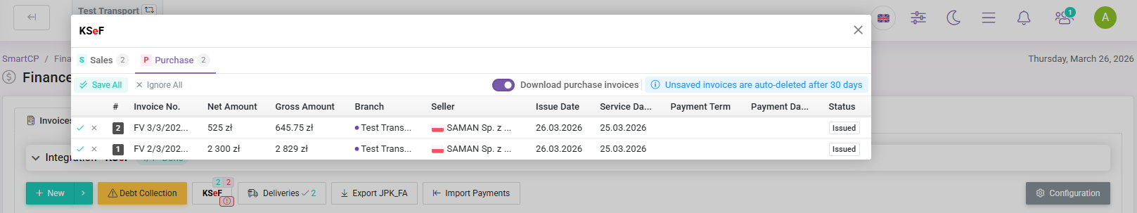 Downloading invoices from KSeF