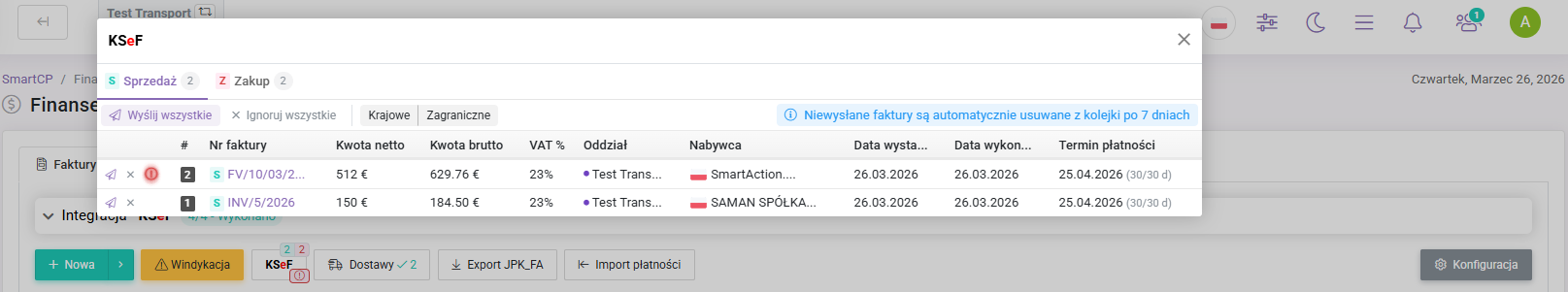 Wysyłanie faktur do KSeF