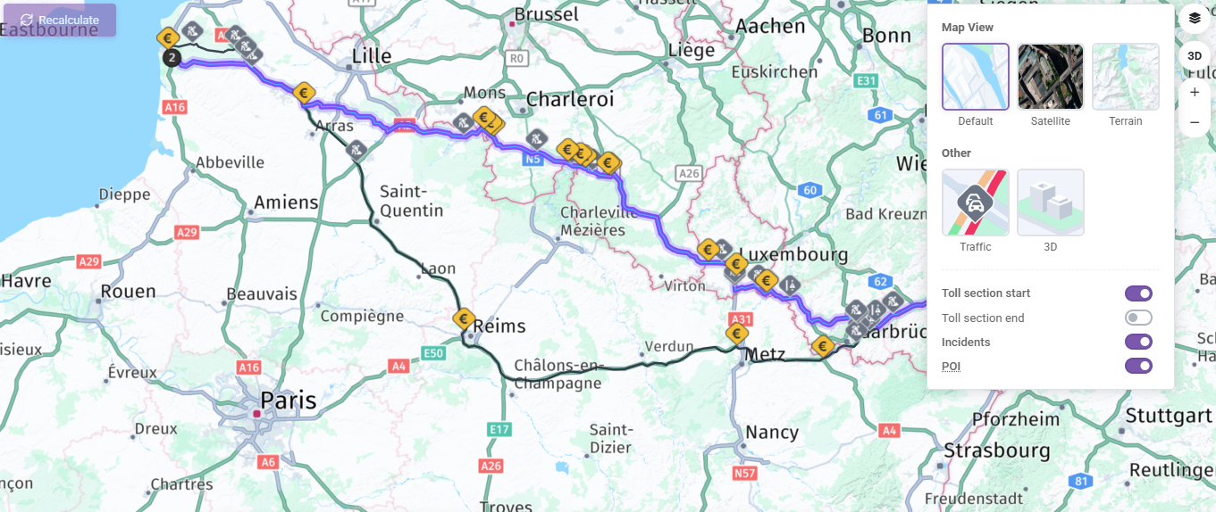 Map view options