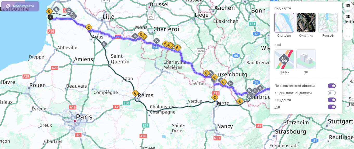 Параметри відображення карти