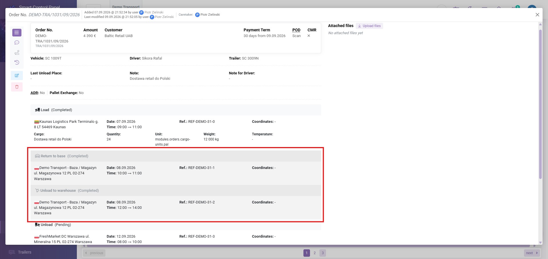 Manage Several Handovers Within One Order