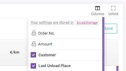 Columns disable/enable