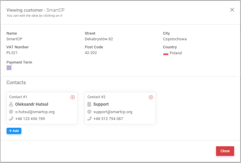 Customer contacts