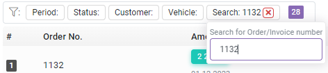 Filter: Search by number