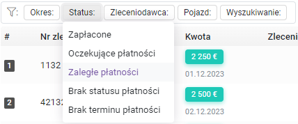 Filtr: Status