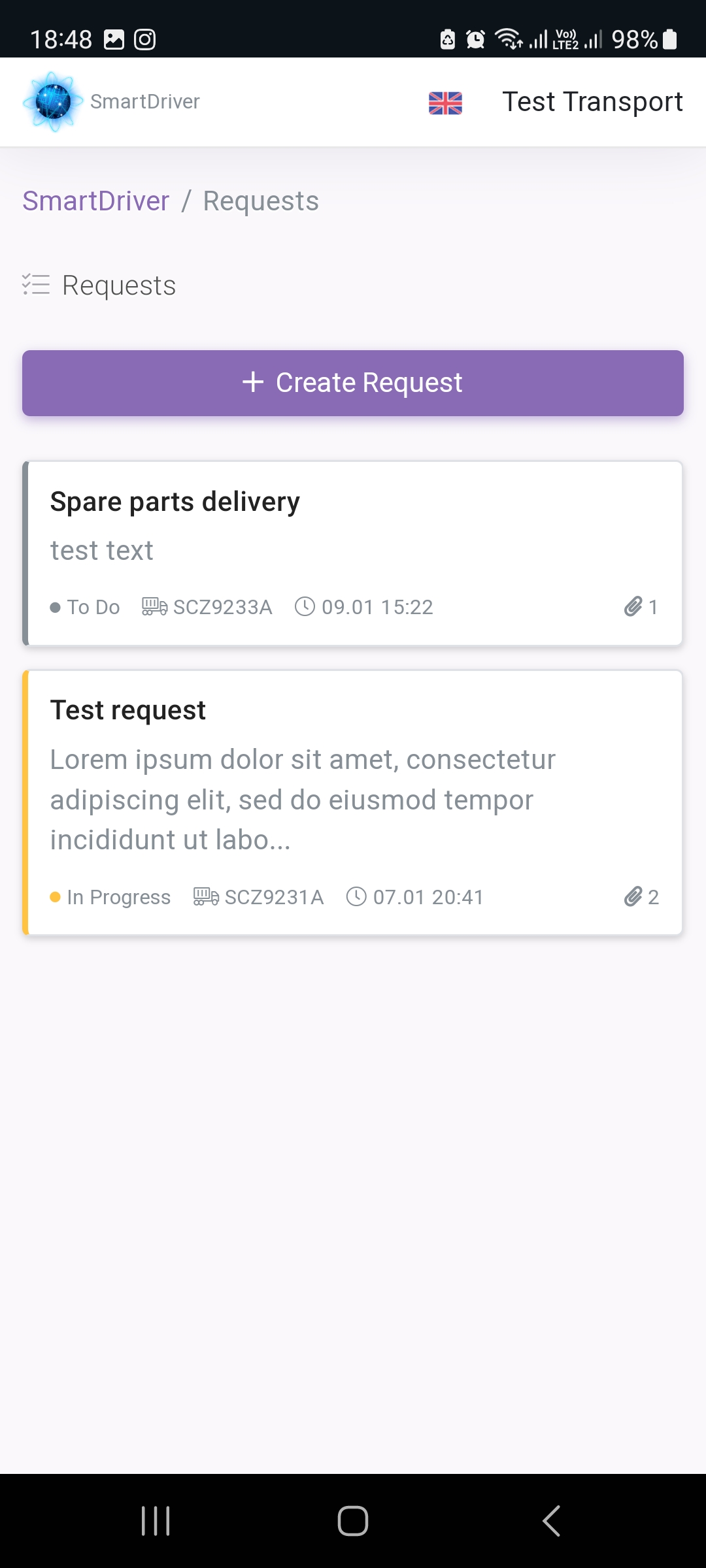 Requests list