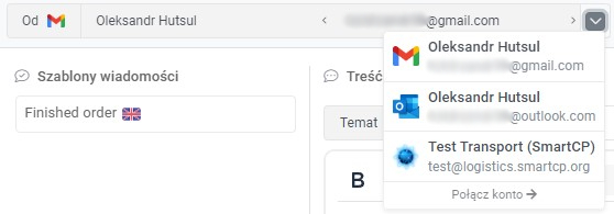 Wyślij wiadomość od